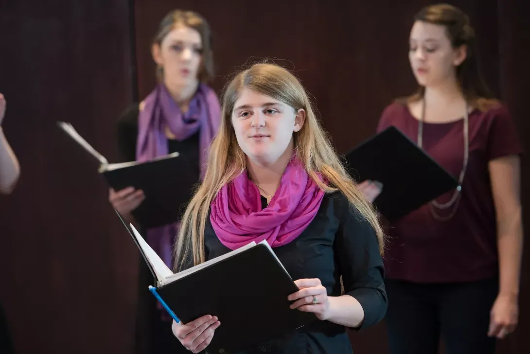 Students performing in the choir